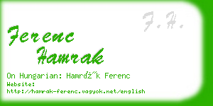 ferenc hamrak business card